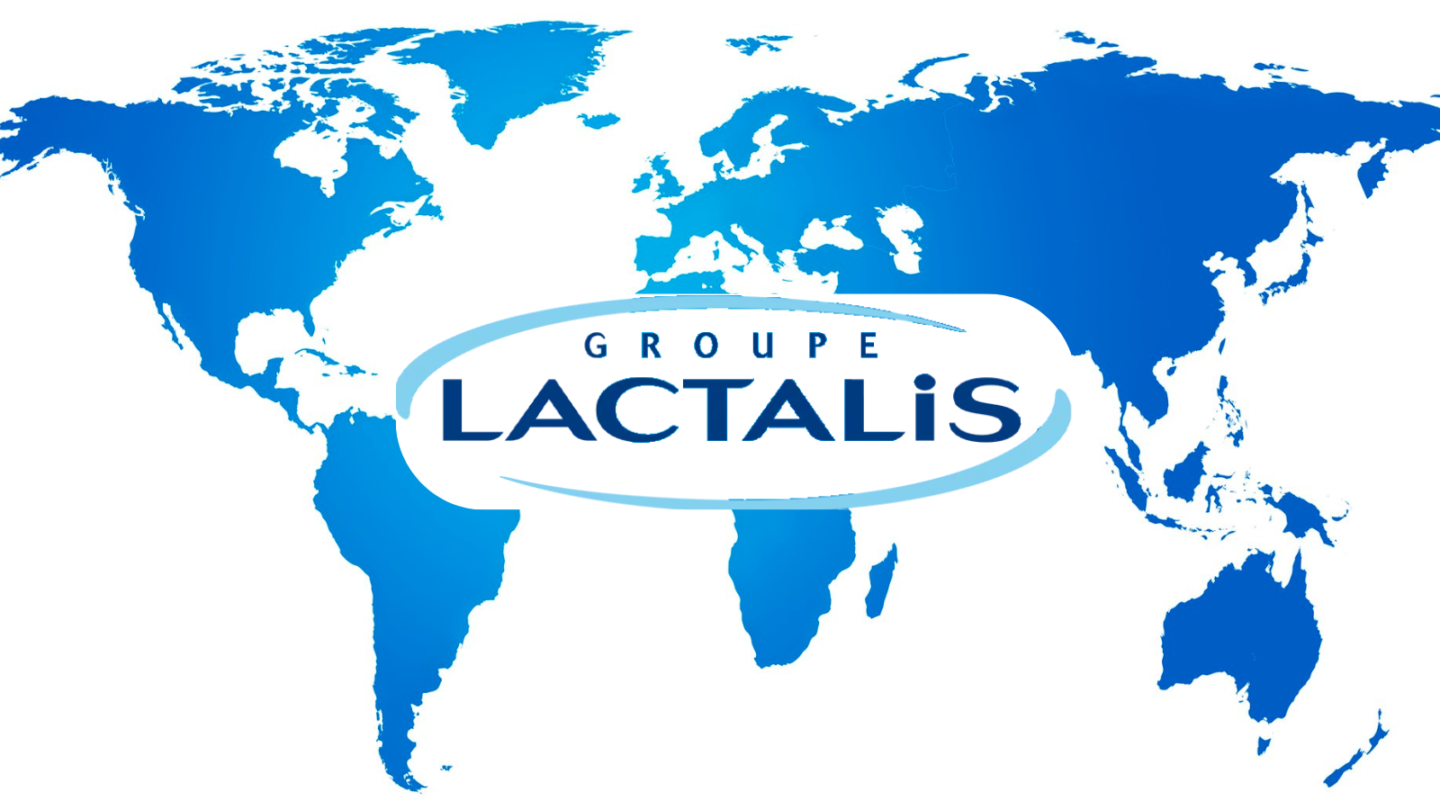 Logo Lactalis au dessus de la carte de la Terre